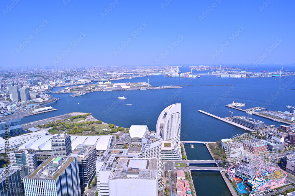 Cityscape of Yokohama city, Skyline and office building and downtown in Minatomirai Area, Yokohama city port, Kanagawa, Japan