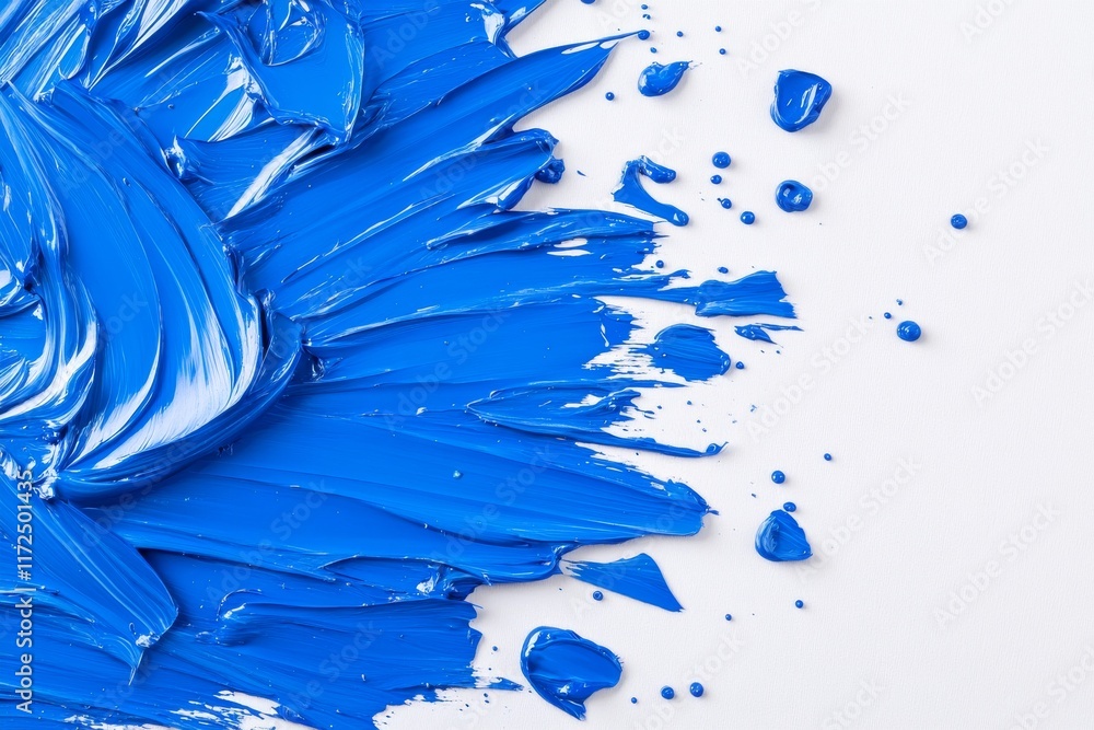 Fototapeta premium A blue colour on a white. Generative AI