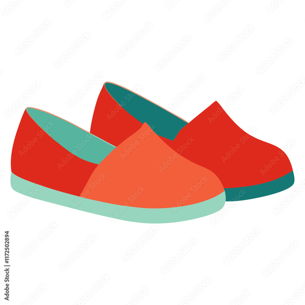Minimalist Red and Green Slip-On Shoes, Illustration of simple red and green slip-on shoes with a clean design, perfect for casual fashion and footwear themes.
Minimalist Red and Green Slip-On Shoes, Illustration of simple red and green slip-on shoes with a clean design, perfect for casual fashion and footwear themes.
