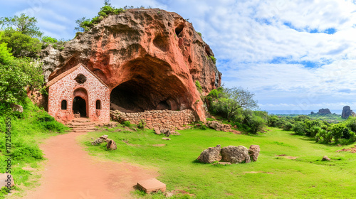 Inside of Neptune's Grotto, a stalactite cave on the Italian island of Sardinia, close to Alghero photo