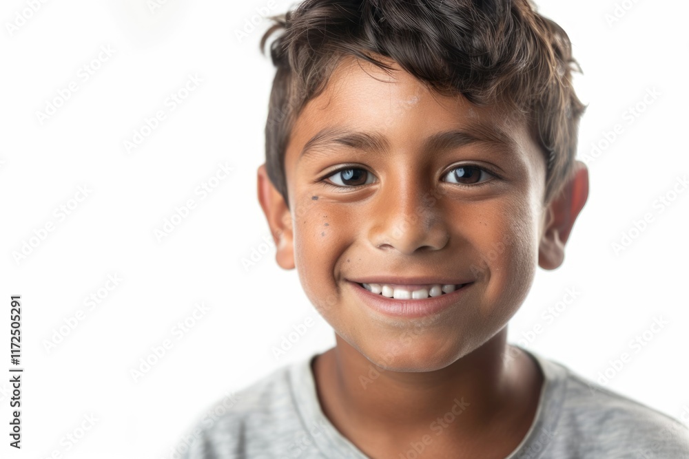 portrait of smiling hispanic boy isolated on white portrait of smiling hispanic boy isolated on white