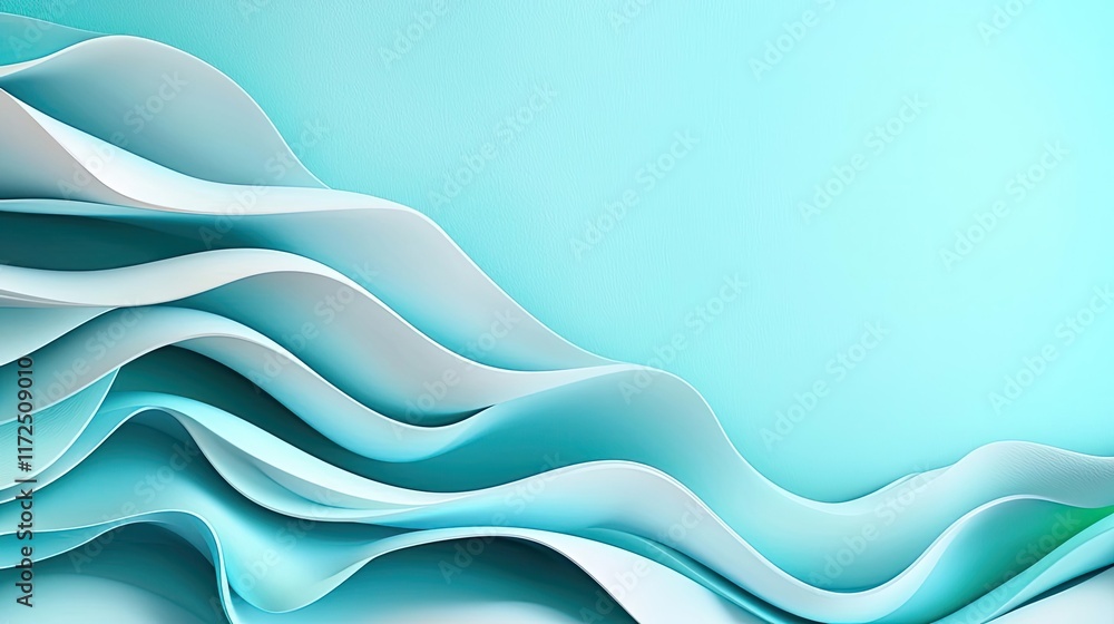 Fototapeta premium Waves abstract background concept. Elegant abstract waves in shades of blue create a soothing visual composition.