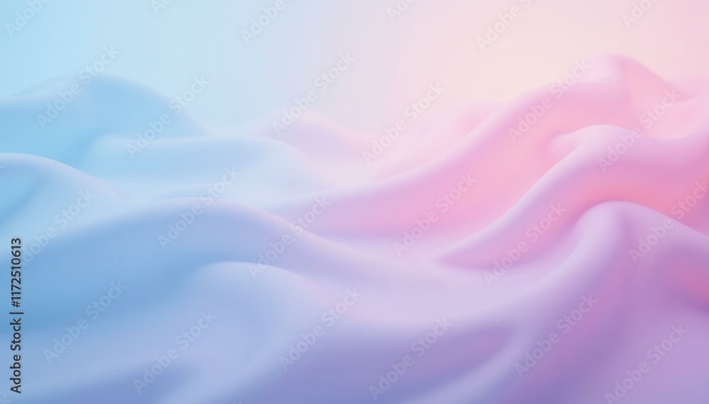 Fototapeta premium Abstract fluid background with wavy folds in soft pastel colors creating a gentle and dreamy feel, suitable for backgrounds or digital art projects.