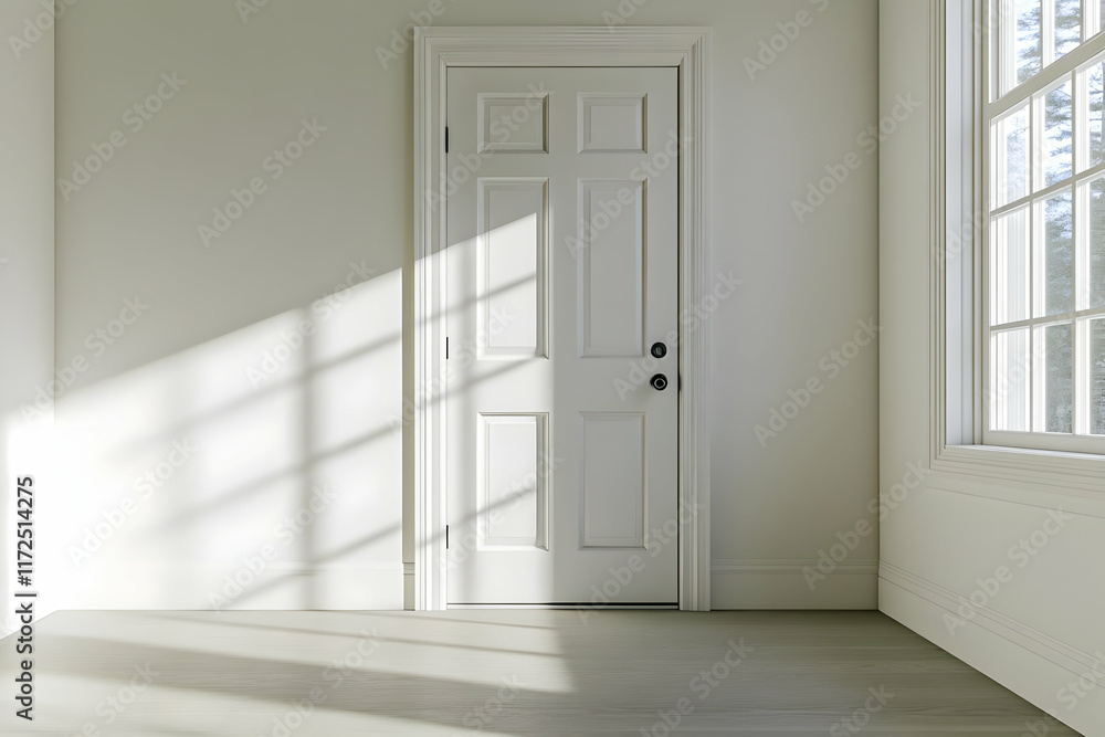 Fototapeta premium Sunlit Room Interior 3D Render