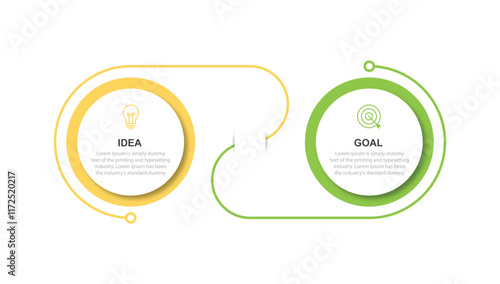 2 step process infographic template vector elementPrint