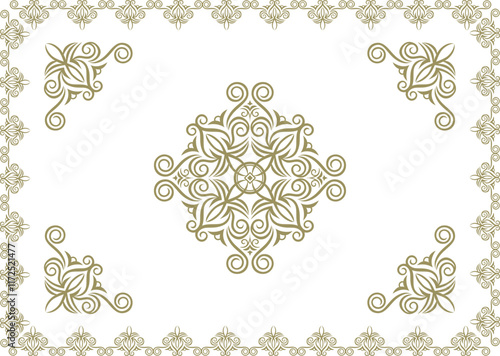 クラシックでエレガントでゴージャスな飾り枠　フレーム　青金