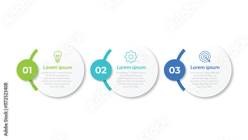Business infographic template. 3 Step timeline journey. Process diagram, 3 options on white background, Infograph elements vector illustration.