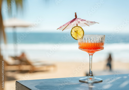 Beach Cocktail with Mini Umbrella