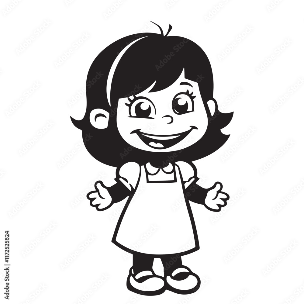 Cute happy girl vector Cute happy girl vector