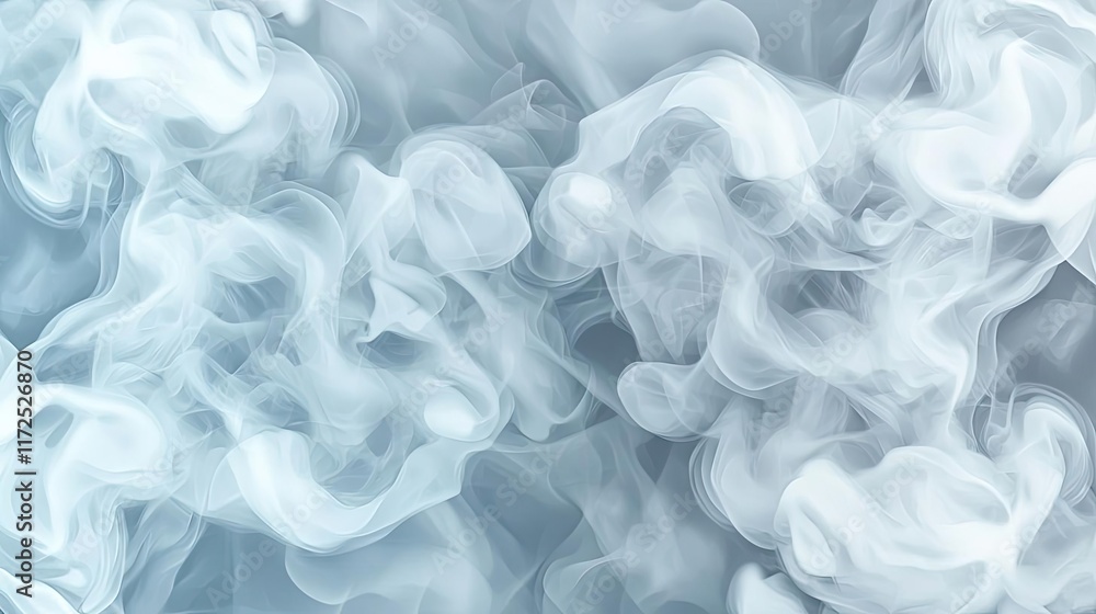 Smoke abstract background concept. Soft, swirling white smoke on a tranquil blue background, evoking calm and mystery. Smoke abstract background concept. Soft, swirling white smoke on a tranquil blue background, evoking calm and mystery.