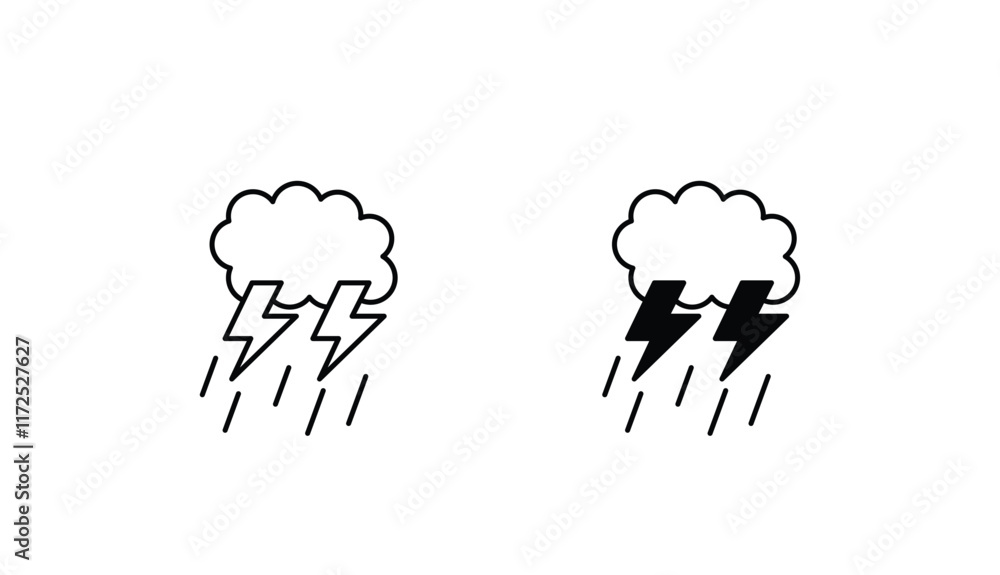 Thunder Cloud icon design with white background stock illustration Thunder Cloud icon design with white background stock illustration
