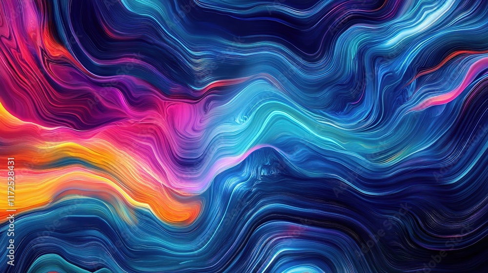 Abstract Big Data Visualization Concept with Colorful Waves Abstract Big Data Visualization Concept with Colorful Waves