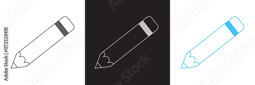 Pencil icon vector.  isolated on white and black background. vector illustration. EPS 10