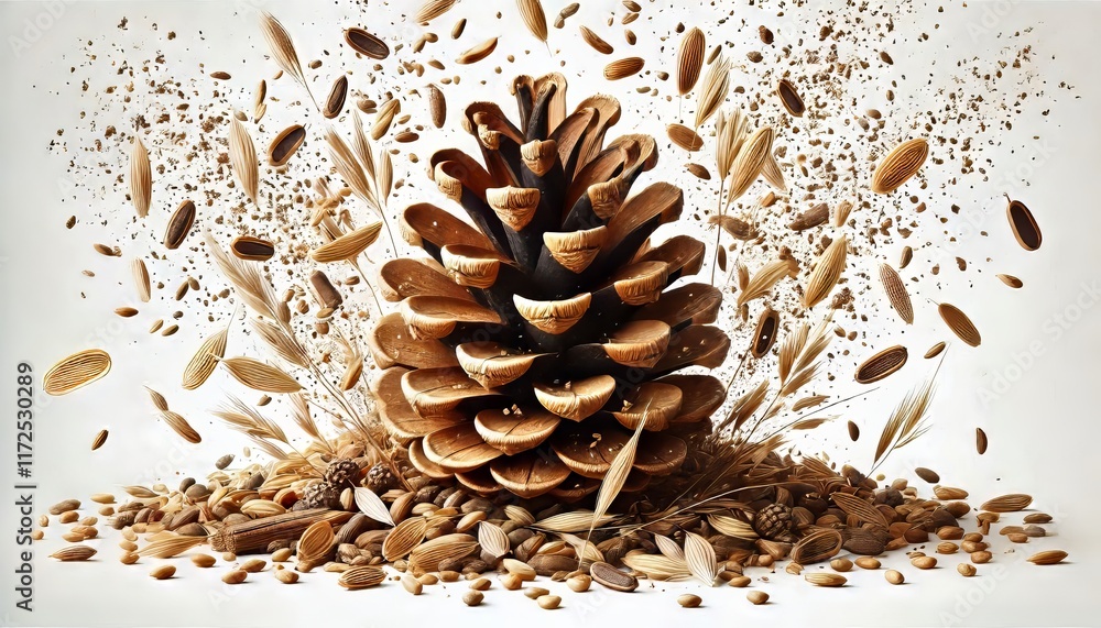 Fototapeta premium A highly detailed and realistic pinecone
