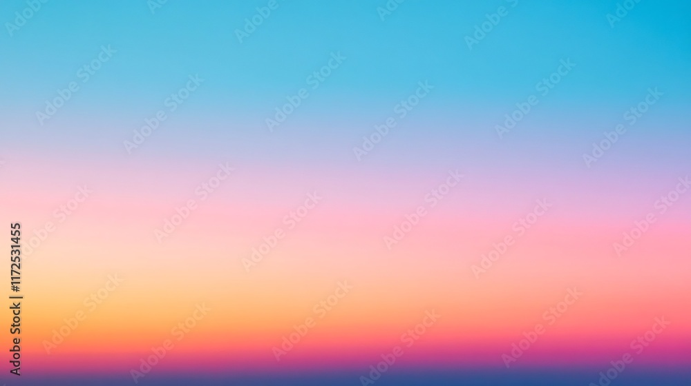 Obraz premium Abstract Gradient Shapes Blending Soft Blues,Purples and Pinks in Vibrant Colorful Sunset Sky