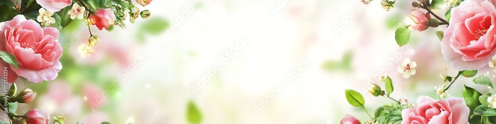 Bright spring flowers in soft pastel tones on a light background with cheerful atmosphere Bright spring flowers in soft pastel tones on a light background with cheerful atmosphere
