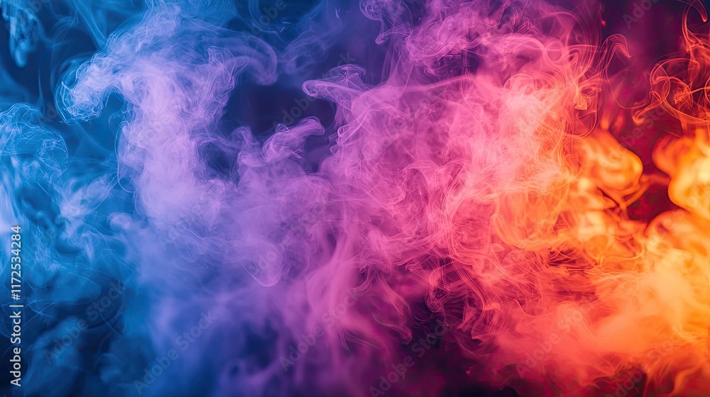 Smoke abstract background concept. Vibrant smoke clouds in shades of blue, purple, and orange creating an artistic background. Smoke abstract background concept. Vibrant smoke clouds in shades of blue, purple, and orange creating an artistic background.