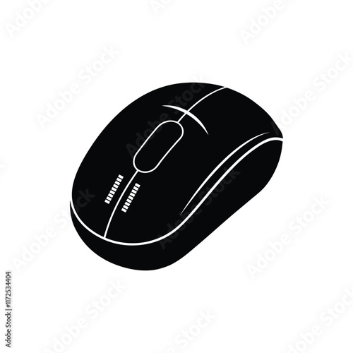 Mouse Vector Sillhouette  Illustration, Vector Mouse, computer equipment vector design