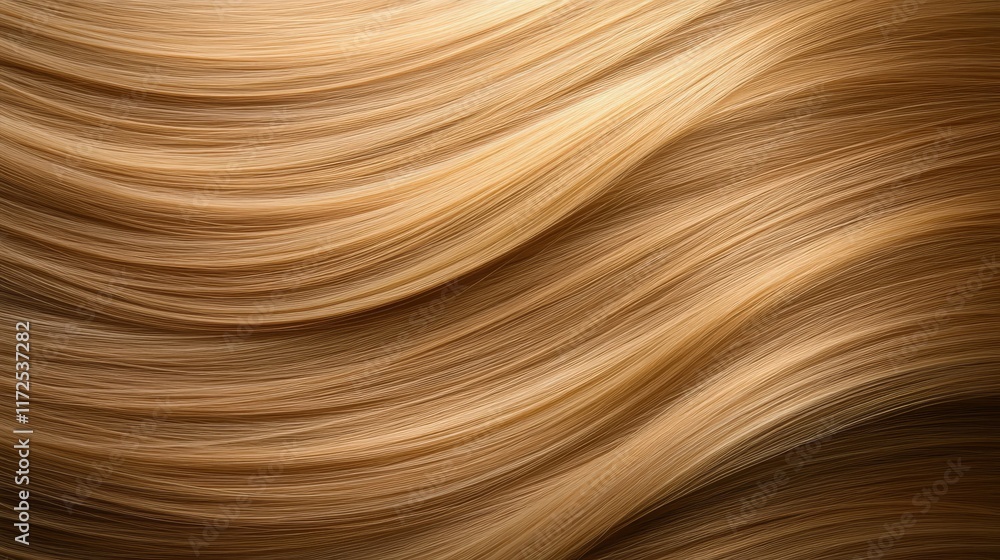 Flowing Golden Tresses: Close-Up of Soft, Wavy, Glossy Hair with Subtle Highlights and Smooth Texture in Natural Light for Beauty and Hair Care Concepts Flowing Golden Tresses: Close-Up of Soft, Wavy, Glossy Hair with Subtle Highlights and Smooth Texture in Natural Light for Beauty and Hair Care Concepts