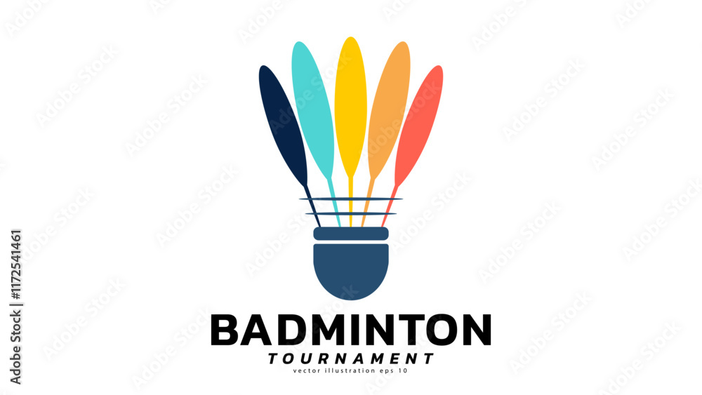 Badminton Shuttlecock Logo symbol vector, Modern design and beautiful colors isolated on white background, can use for Badminton Championship Logo , illustration Vector EPS 10 Badminton Shuttlecock Logo symbol vector, Modern design and beautiful colors isolated on white background, can use for Badminton Championship Logo , illustration Vector EPS 10