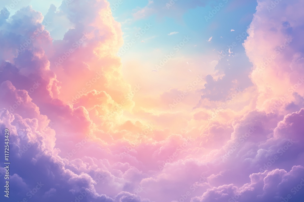 Pastel hues across the sky during a stunning evening sky Pastel hues across the sky during a stunning evening sky