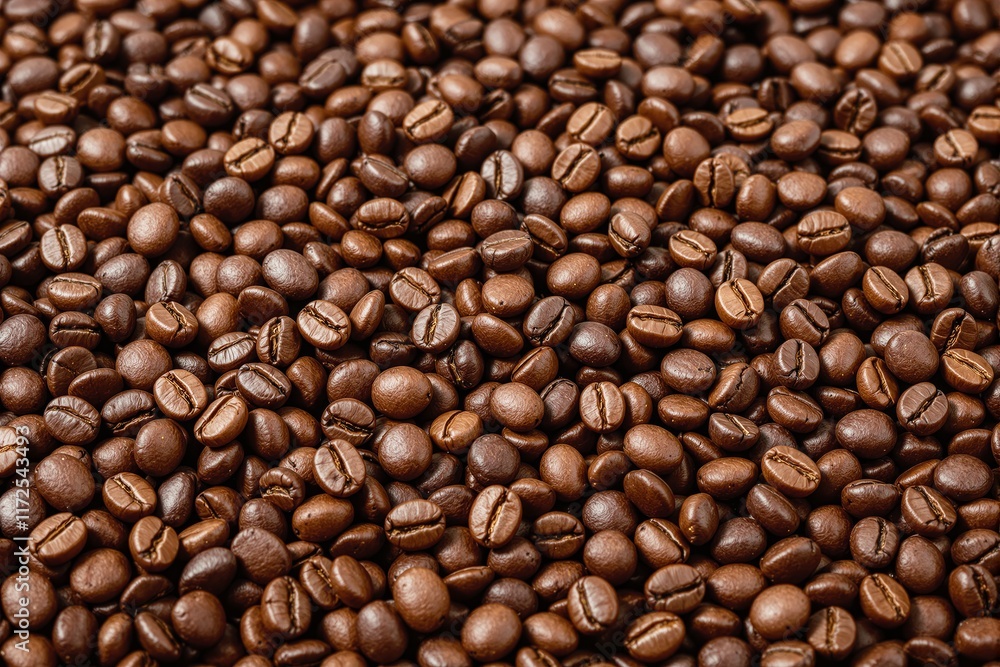 Close-up of roasted coffee beans with a glossy brown surface, forming a textured pattern. Warm tones, natural background, concept of coffee aroma. Ai generative Close-up of roasted coffee beans with a glossy brown surface, forming a textured pattern. Warm tones, natural background, concept of coffee aroma. Ai generative