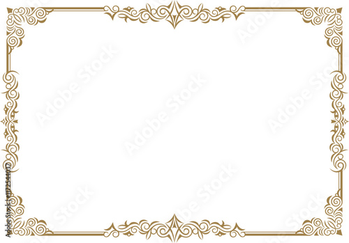 クラシックでエレガントでゴージャスな飾り枠　フレーム　金赤