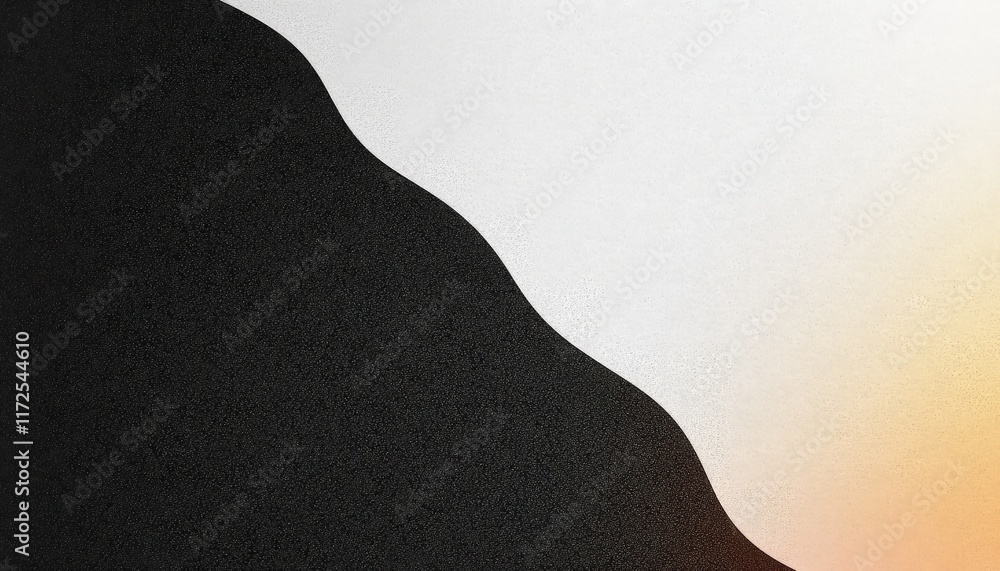 Abstract Black White and Orange Gradient Background with Textured Wave Divider Abstract Black White and Orange Gradient Background with Textured Wave Divider