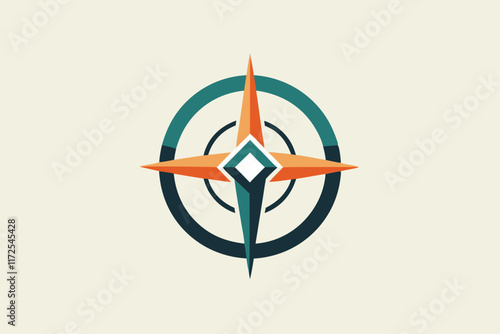 The logo showcases a sleek compass design, emphasizing direction and guidance in navigation, A minimalist logo featuring a compass symbol for a travel navigation app