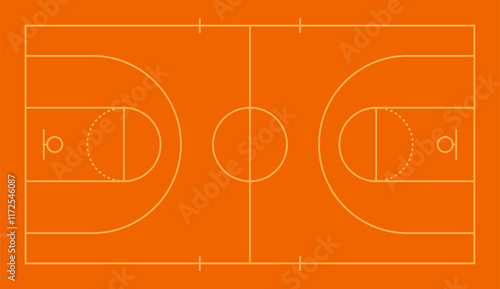 Basketball court top view, Basketball court line