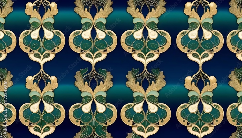 Elegant Gold and Teal Ornate Pattern Design Elegant Gold and Teal Ornate Pattern Design