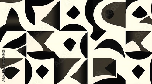 Abstract Black and White Geometric Pattern