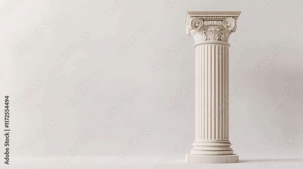 Fototapeta premium Classic Doric Pillar against Minimalist Background