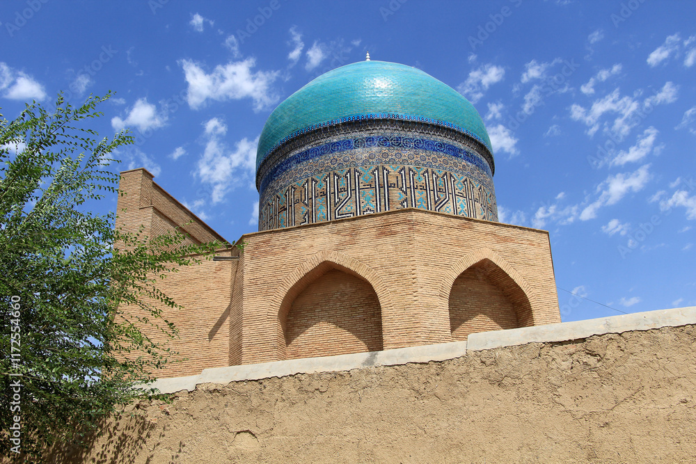 Fototapeta premium Rabia Sultan Begim Tomb is located in the garden of Ahmet Yesevi Complex. The tomb was built in the 15th century during the Timur period.