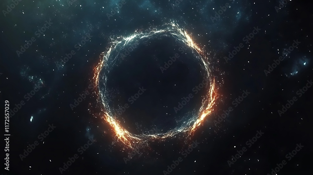 Obraz premium Luminous Cosmic Ring Glowing Brightly In Space