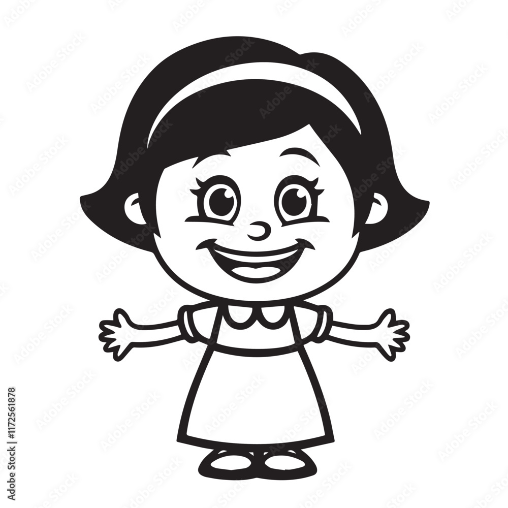 Cute happy girl vector Cute happy girl vector