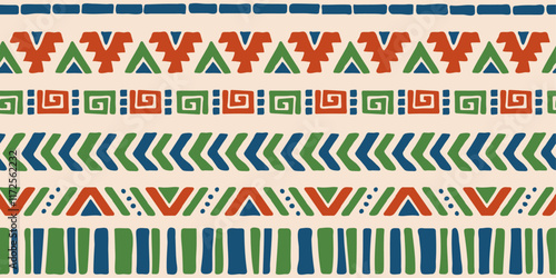 Hand drawn abstract seamless pattern, ethnic back ground. Aztek style - great for textiles, banners, wallpapers, wrapping - vector design.