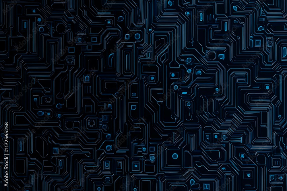 Abstract close-up of a glowing blue digital circuit board, showcasing intricate connections and technological design on a black background.
Abstract close-up of a glowing blue digital circuit board, showcasing intricate connections and technological design on a black background.
