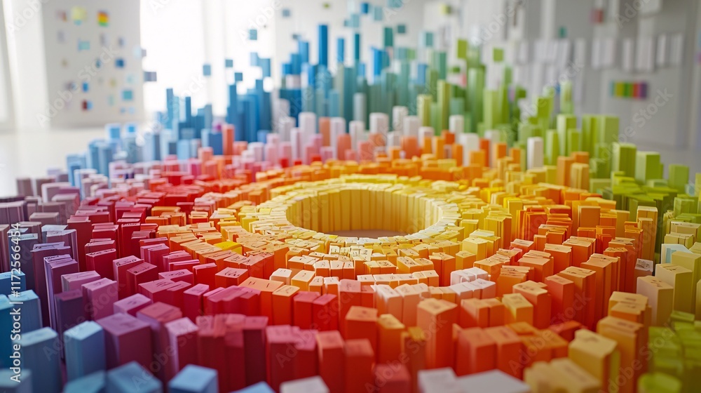 Fototapeta premium A vibrant display of cost of capital variations against interest rate changes, bold, engaging colors