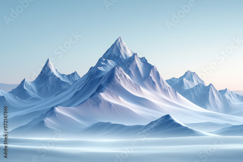 Wallpaper Mural Snowy mountain peak at sunrise in vast icy landscape. Digital background Torontodigital.ca