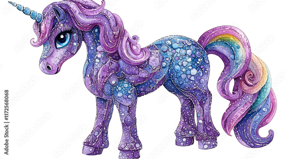 Obraz premium Enchanted Purple Unicorn