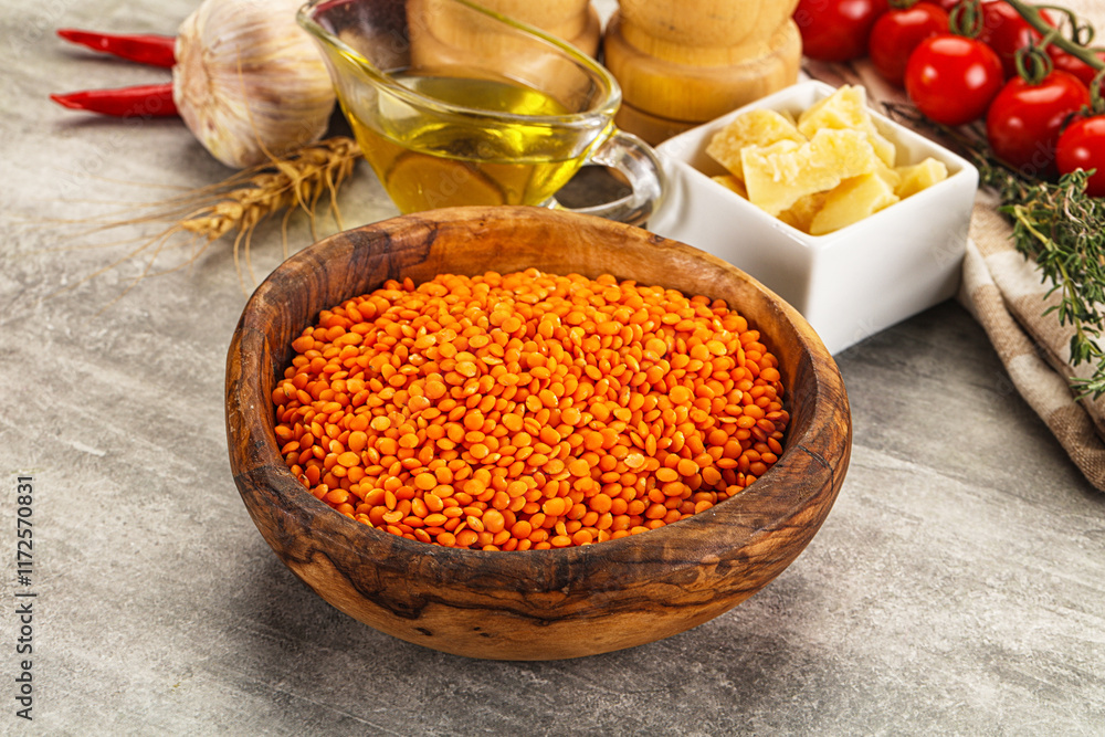 Raw red lentil for cooking Raw red lentil for cooking
