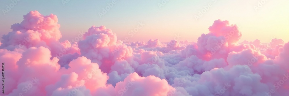 Soft pink clouds drift across a serene horizon, ethereal, clouds Soft pink clouds drift across a serene horizon, ethereal, clouds
