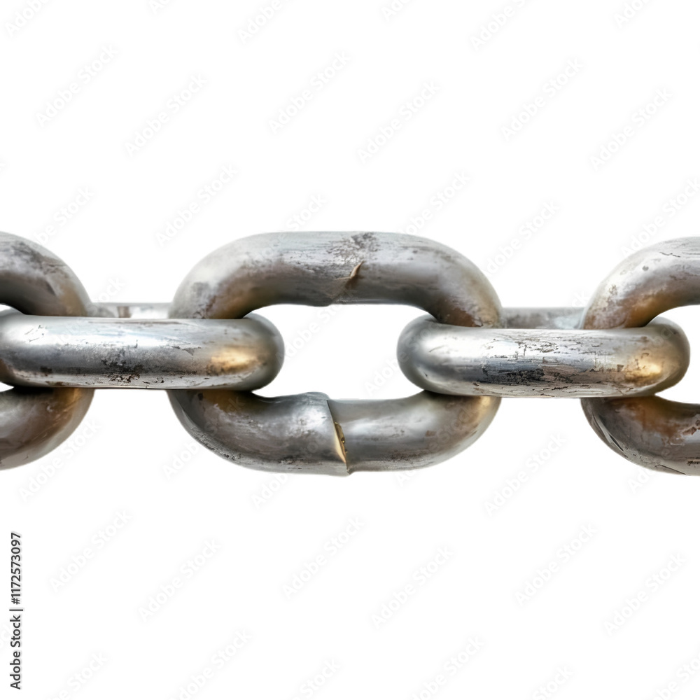 Obraz premium Shiny metallic chain link isolated transparent background