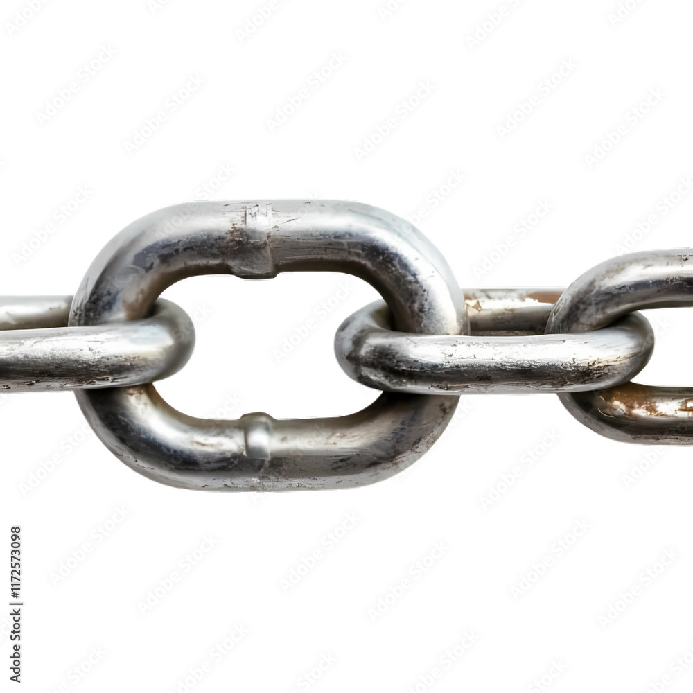 Obraz premium Shiny metallic chain link isolated transparent background