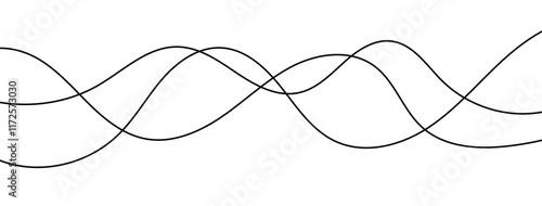 Abstract wavy thin line. Squiggle elements banner. Pattern with scribble, wiggle and undulate. Wavy and swirled brush strokes with rough edges. hand drawn scribbles. Vector illustration 