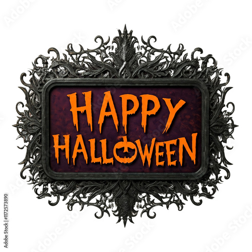 Halloween decorations, spooky decor, Halloween props, carved pumpkins, glowing jack-o’-lanterns, spiderwebs, witch hats, skeletons, tombstones, black bats, eerie lights on white backgroun