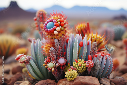 awe-inspiring juxtaposition of unforgiving desert landscape and exquisite intricacy concealed within tiniest elements photo