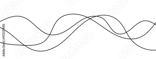 Abstract wavy thin line. Squiggle elements banner. Pattern with scribble, wiggle and undulate. Wavy and swirled brush strokes with rough edges. hand drawn scribbles. Vector illustration 