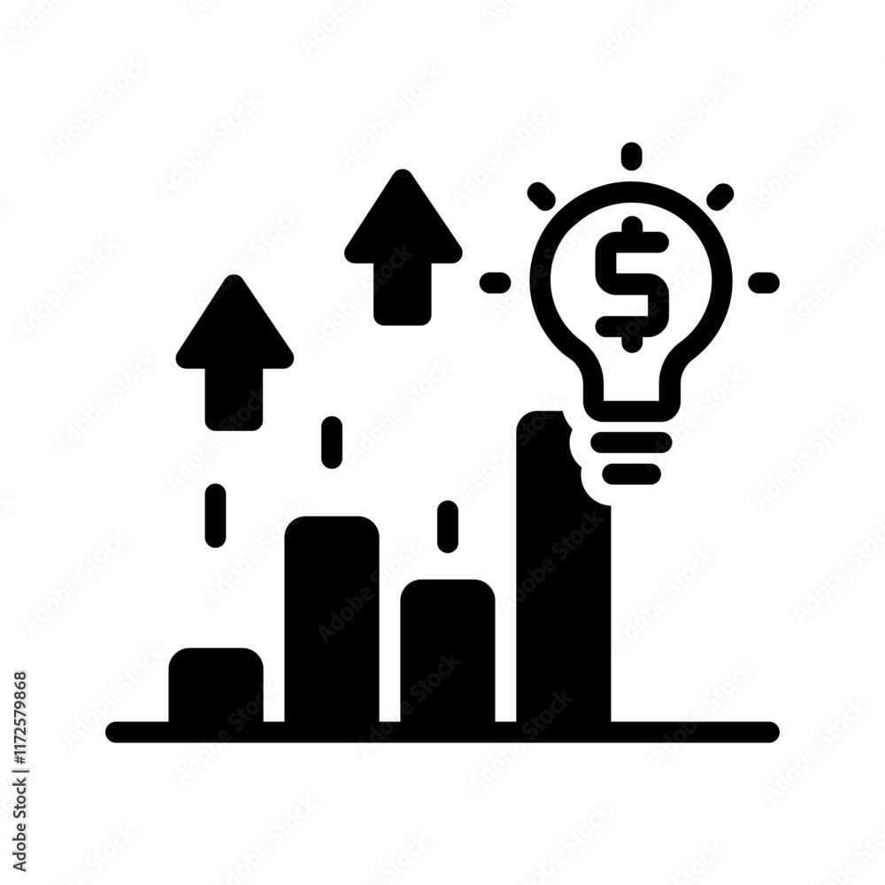 Vector black icons for Financial success Vector black icons for Financial success